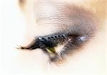 Woman's eye, blurry, extreme close-up