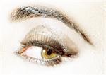 Woman's hazel eye, close-up