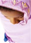 Femme musulmane portant le voile, close-up, vue grand angle