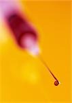 Syringe, close-up, blurred