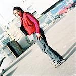 Young woman on inline skates, portrait