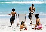 Family on beach