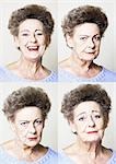 Senior woman, four portraits