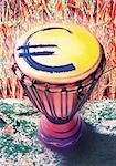 Euro sign on djembe.