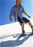 Man snowboarding.