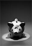 Piggy bank, b&w.