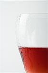 Glass of chilled rose wine, close-up