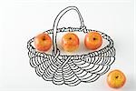 Apples in drawing of basket