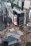 Intersection, quartier de Shibuya, Tokyo, région de Kanto, Honshu, Japon