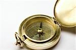 Brass compass, close-up