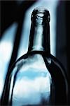 Empty wine bottle, low angle view