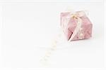 Wrapped gift with heart ribbon