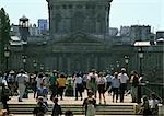 France, Paris, tourists on Pont des Arts