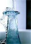Frozen water and bottle mouth