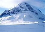 Suède, montagnes couvertes de neige