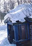 Suède, maison dans la neige