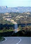 France, Corsica, road through mountainous region.