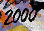 2000 text on painted surface