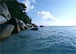 Malaysia, ocean with rocky shore