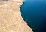 Colorado, Colorado River, shoreline, aerial view