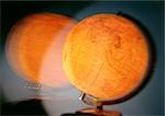 Illuminated globe, blurred