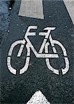 Bike symbol painted on road