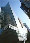 United States, New York, skyscrapers, low angle view