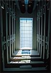 Interior of modern building, low angle view