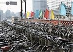 China, Peking, Fahrrad-Parkplatz