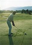 Golfer preparing to swing
