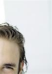 Man with wet hair, cropped