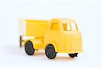 Toy truck with trailer, close-up