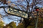 Metro Sign, Paris, France, Frankreich