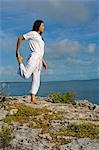 Yoga overlooking the ocean,Little Whale Cay . .