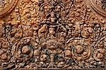 Cambodia,Siem Reap,Angkor. Banteay Srei - a 10th century Cambodian temple dedicated to the Hindu god Shiva.