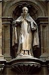 A statue of Santo Domingo over the portal of the cathedral of Santo Domingo,an important stop for pilgrims following the St James's Way. The cathedral is a magnificent example of protgothic architcture with a more recent Baroque tower