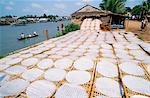 Trocknen Reisnudeln in der Sonne am Mekong Fluss in Sa Dez