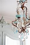 Glass and metalworked chandelier