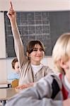 Student in Class Raising Hand