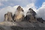 Tre Cime di Lavaredo, Dolomites, Tyrol du Sud, en Italie