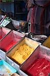 Coloured Powders at Market, Mysore, Karnataka, India