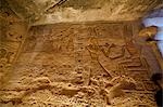 Hiéroglyphes dans le Grand Temple en Nubie, Abou Simbel, Égypte