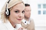 Young woman with headset