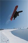 Snowboarder Jumping  in Mid-air