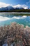 Herbert lac et plage de Bow, Parc National Banff, Alberta, Canada