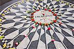 The Imagine Mosaic memorial to John Lennon who lived nearby at the Dakota Building, Strawberry Fields, Central Park, Manhattan, New York City, New York, United States of America, North America