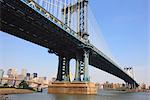 Pont de Manhattan qui enjambe l'East River, New York City, New York, États-Unis d'Amérique, l'Amérique du Nord