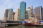 Historic sailing ships at South Street Seaport, Manhattan, New York City, New York, United States of America, North America