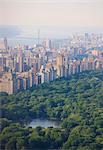 High angle view of Upper West Side and Central Park, Manhattan, New York City, New York, United States of America, North America