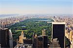 High angle view of Central Park, cityscape looking North,  Manhattan, New York City, New York, United States of America, North America